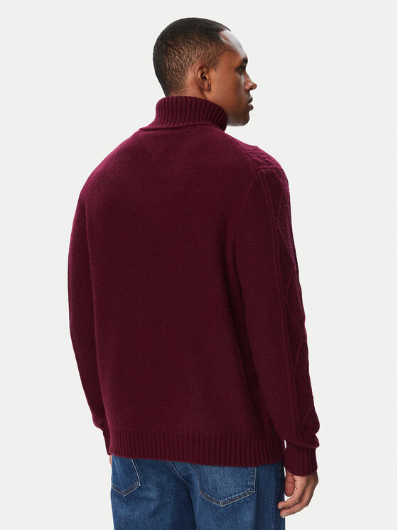 Tommy Hilfiger Tommy Hilfiger Rollkragenpullover MW0MW44706 Dunkelrot Regular Fit