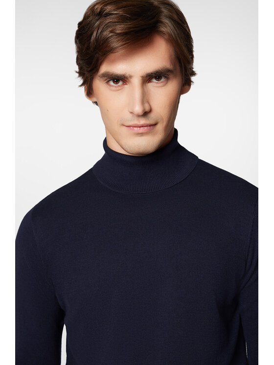 Próchnik Próchnik Golf Golf Ciemnogranatowy Bawełniany PM5 SW073224000018 Granatowy Slim Fit