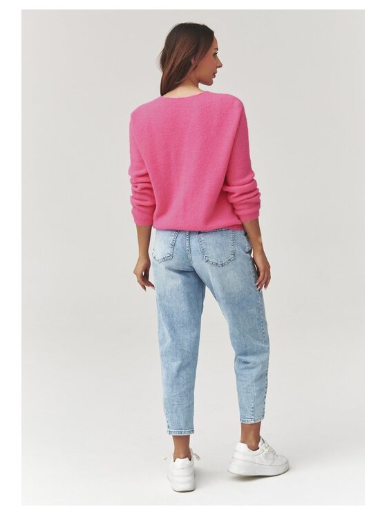 Makadamia Makadamia Kardigan C38 Różowy Loose Fit