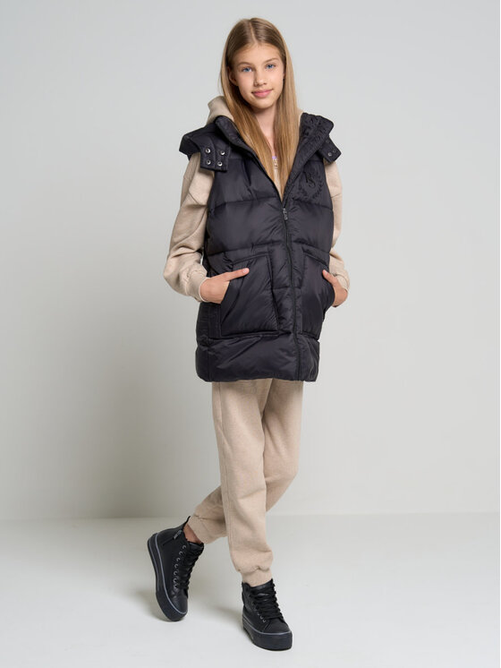BIG STAR BIG STAR Kamizelka SHREEN_906_130 Czarny Basic Fit