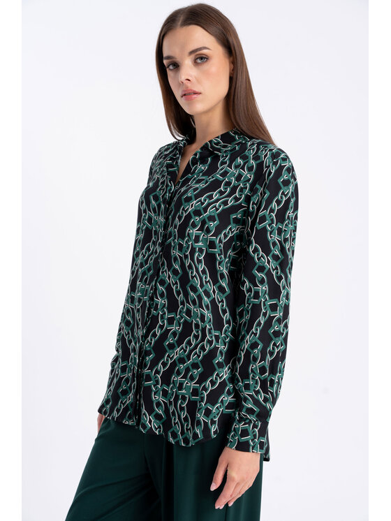 CLICK CLICK Košeľa 10-6932 Zelená Regular Fit