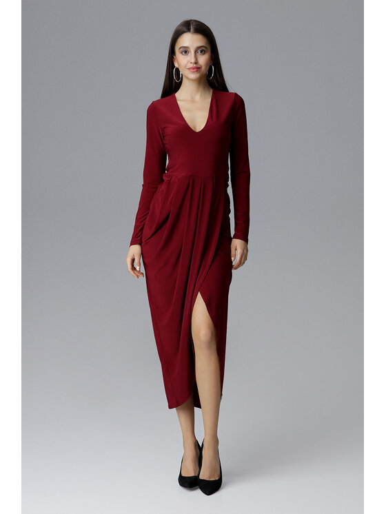 FIGL FIGL Šaty M636 Bordová Regular Fit