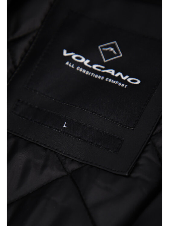 Volcano Volcano Kurtka skórzana J-NITTS Czarny Regular Fit