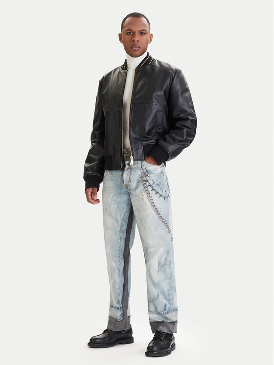Versace Jeans Couture Versace Jeans Couture Bőrkabát 80GAVP06 CPPS3 Fekete Regular Fit