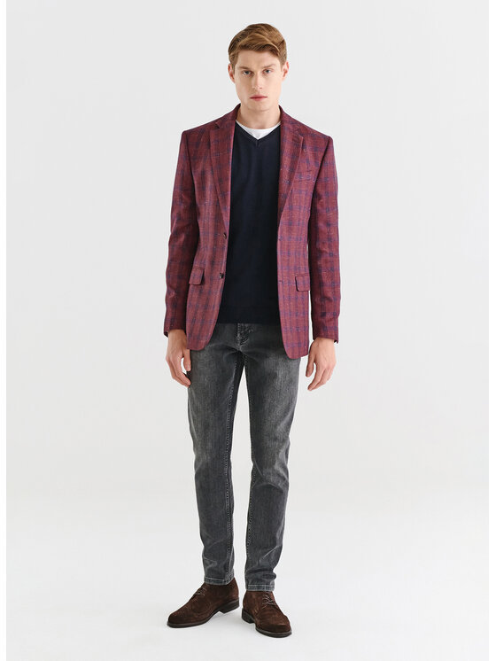 Pako Lorente Pako Lorente Marynarka P23WP-3X-006 Bordowy Slim Fit