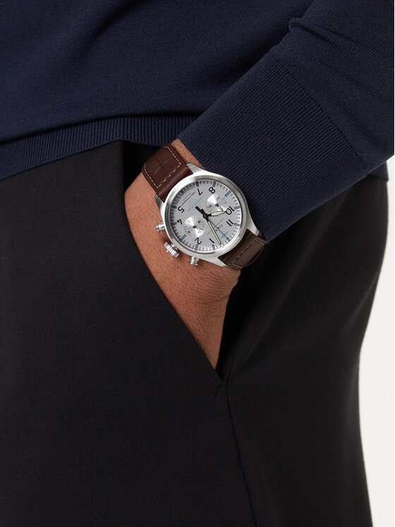 Timex Timex Ročna ura Timex x Pan Am® Waterbury Ace Chronograph TW2Y38700 Rjava