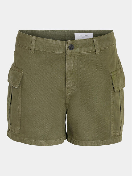Noisy May Noisy May Kratke hlače iz tkanine Smiley 27029292 Zelena Relaxed Fit