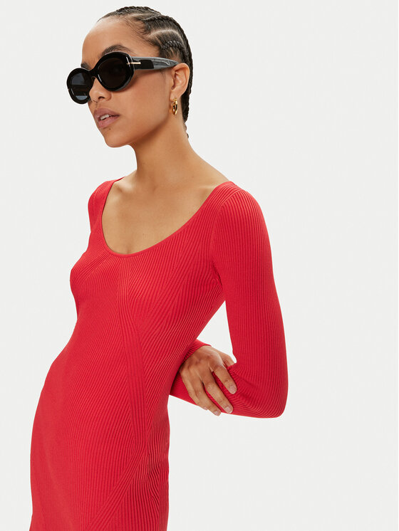 PINKO Pinko Sukienka dzianinowa Aloe Abito 102800 A170 Czerwony Slim Fit
