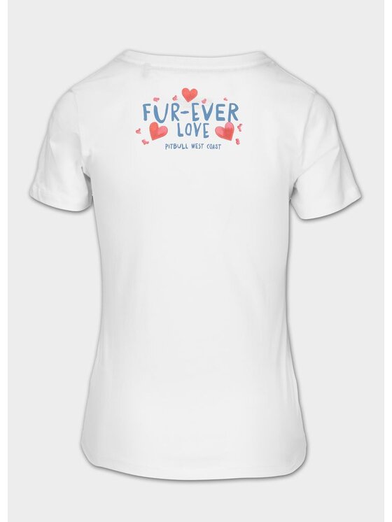 PITBULL PITBULL T-Shirt FUR-EVER LOVE Biały Regular Fit