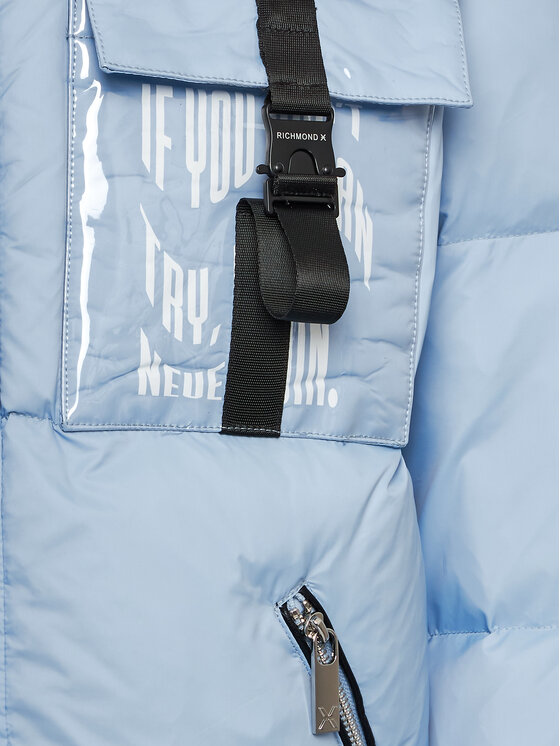 Richmond X Richmond X Kurtka puchowa UMA23095PI Błękitny Regular Fit