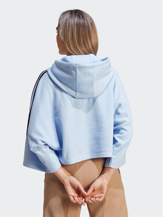 Felpa Crop Hoodie IC5460 Blu