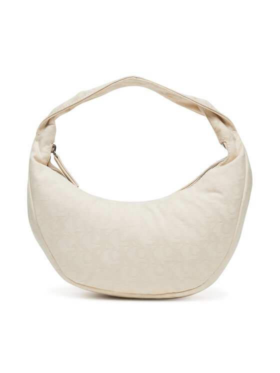 Geantă Calvin Klein Ckj Monogram Pinched Medium Shou LV04F3206G Écru