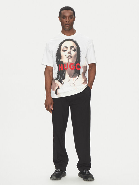 HUGO HUGO T-shirt Duwedie 50535314 Bijela Oversize