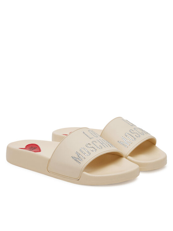 LOVE MOSCHINO LOVE MOSCHINO Klapki JA28122G1MI13110 Écru