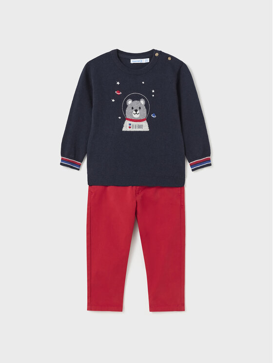 Mayoral Mayoral Completo pullover e pantaloni di tessuto 2.544 Rosso Regular Fit