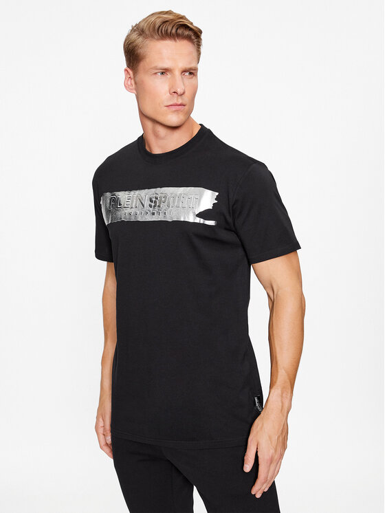 Plein Sport Plein Sport Tričko Round Neck Ss AACC MTK6543 SJY001N Čierna Regular Fit