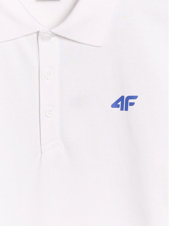 4F 4F Polo 4FWSS26TPTSM0988-10S Biały Regular Fit