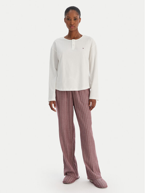 Tommy Hilfiger Tommy Hilfiger Pizsama UW0UW06154 Ekru Regular Fit