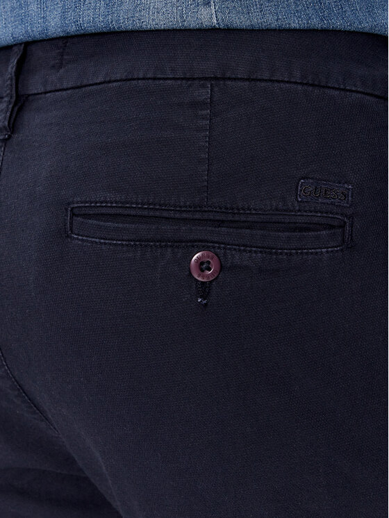Guess Guess Штани з тканини M4RB29 WFYTA Cиній Slim Fit