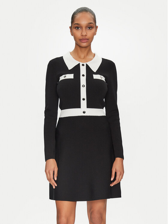 Morgan Morgan Rochie tricotată 251-RMAVA Negru Slim Fit