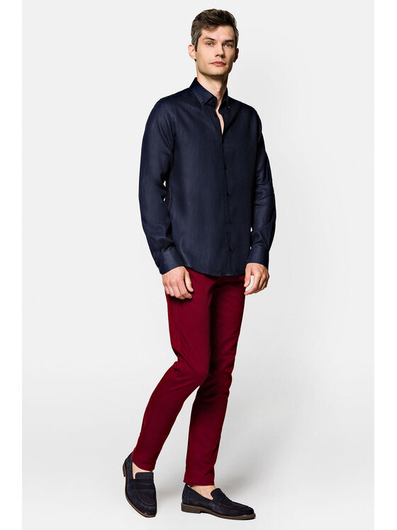 Lancerto Lancerto Chinosy Dennis SP082122000002 Bordowy Regular Fit
