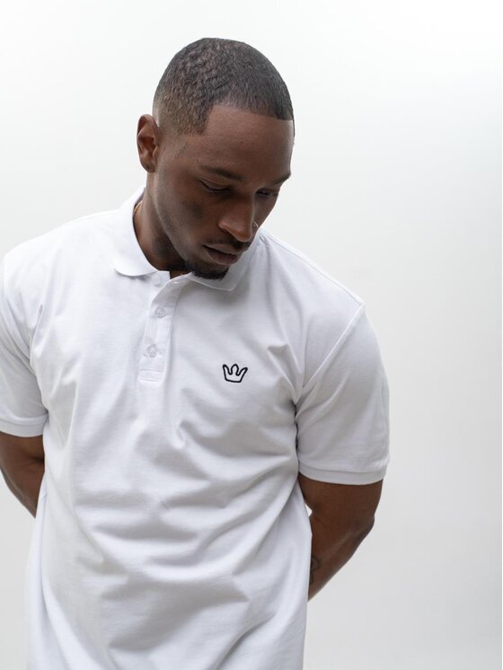 Jigga Wear Jigga Wear Polo Klasyczna z koroną 131168 Biały Regular Fit