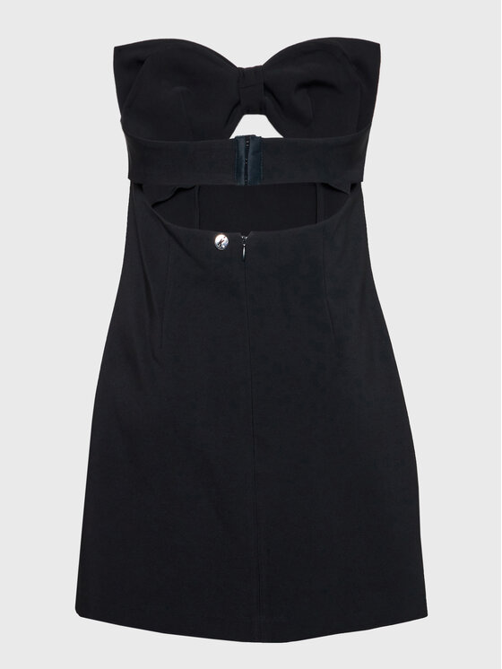 Kontatto Kontatto Kokteilinė suknelė NO1012 Juoda Slim Fit