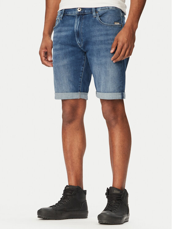 G-Star Raw Szorty jeansowe D10481-8968 Niebieski Regular Fit
