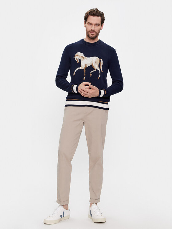 United Colors Of Benetton United Colors Of Benetton Džemper 1594K106P Tamnoplava Regular Fit