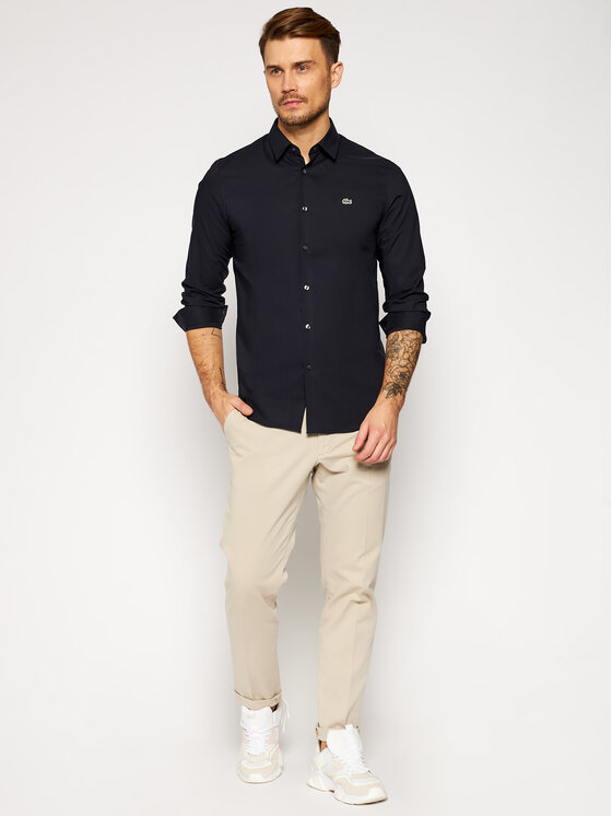 Lacoste Marškiniai CH2668 Tamsiai mėlyna Slim Fit • Modivo.lt