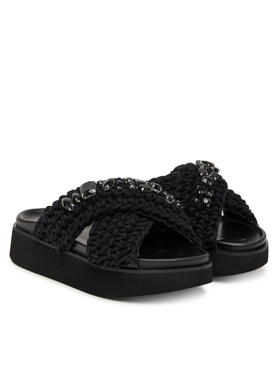 Inuikii Inuikii Klapki Woven Stones Platform 1004.005.0043 Czarny