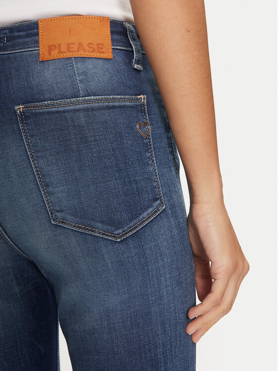 Please Please Τζιν P0SAYR7W6F Σκούρο μπλε Skinny Fit