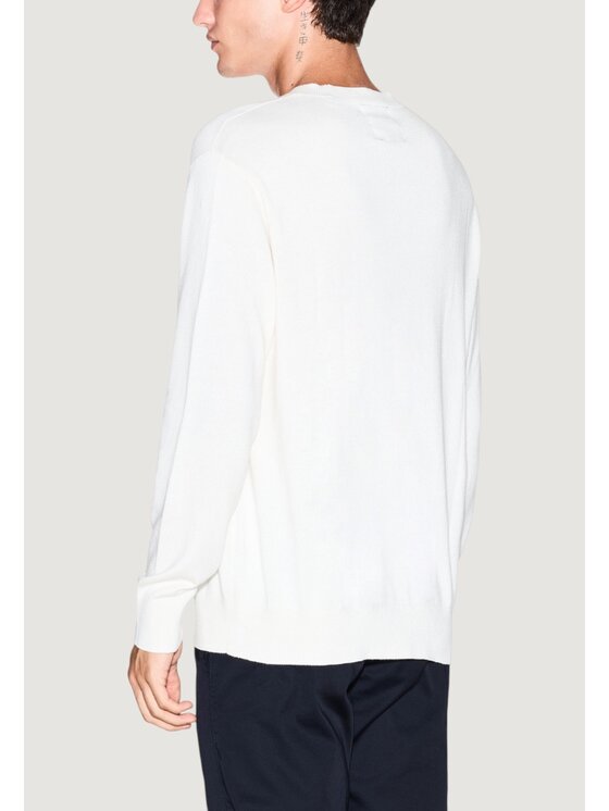 Armani Exchange Armani Exchange Sweter PULLOVER Biały Over Fit