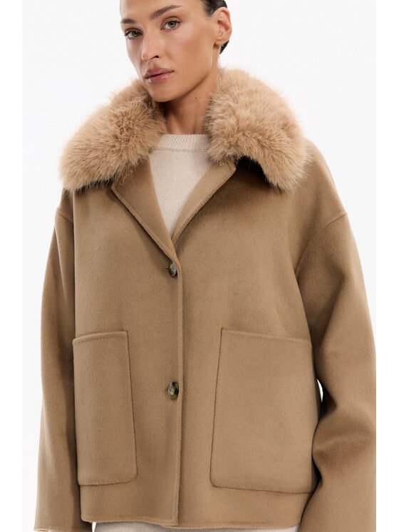 Deni Cler Milano Deni Cler Milano Kurtka przejściowa T-DC-9066-F5-90-13-1 Beżowy Oversize