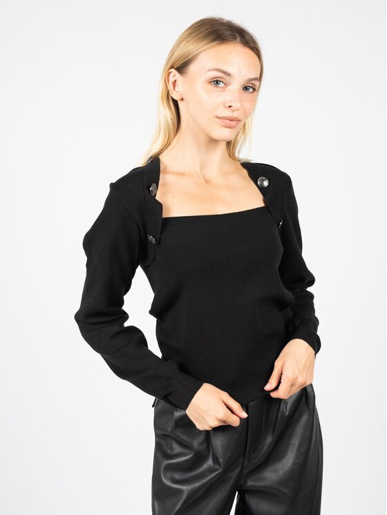 Silvian Heach Silvian Heach Πουλόβερ PGA22297MA Μαύρο Slim Fit