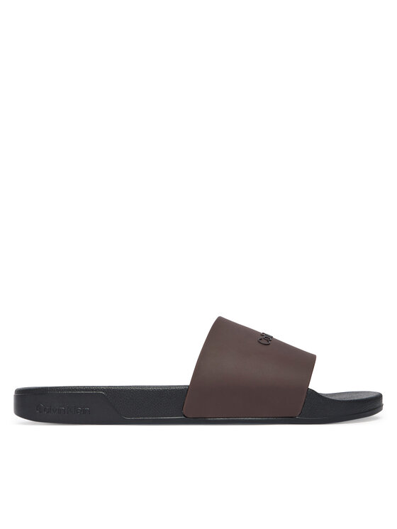 Calvin Klein Calvin Klein Natikači Ess Slide Monobrand Cv HM0HM02107 Rjava