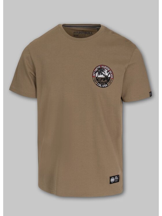 PITBULL PITBULL T-Shirt Koszulka męska OCEANSIDE L Beżowy Regular Fit