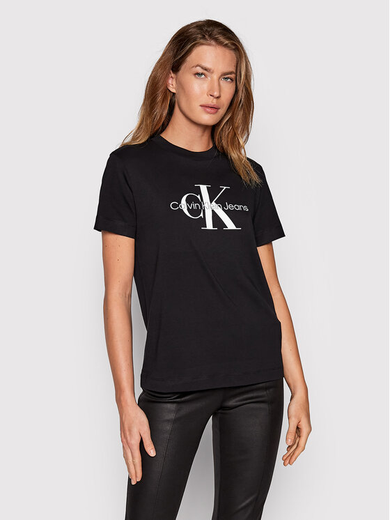 Calvin Klein Jeans T-krekls J20J219142 Melns Regular Fit