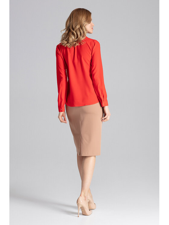 FIGL FIGL Koszula M621 Czerwony Loose Fit