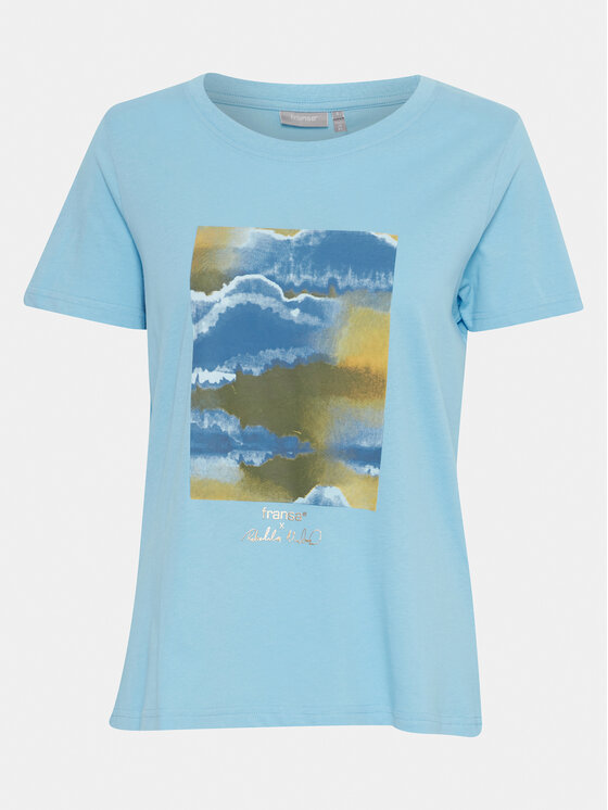Fransa Fransa T-Shirt 20612765 Modrá Regular Fit