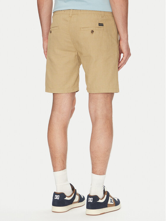 INDICODE INDICODE Szorty materiałowe Inerwilo 70-815 Beżowy Slim Fit