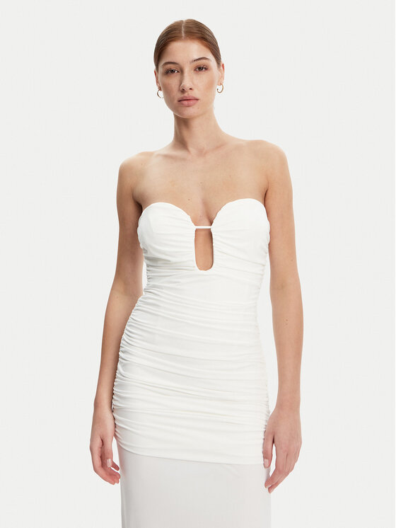 BARDOT BARDOT Sukienka wieczorowa 59692DB1 Biały Slim Fit