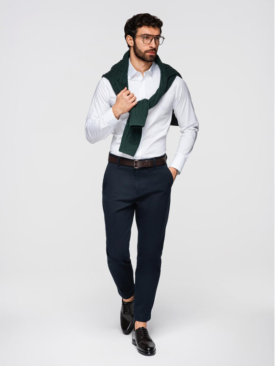 Ombre Ombre Koszula K698 Biały Regular Fit
