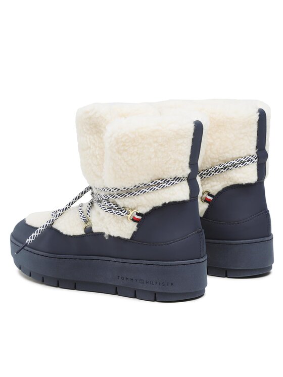Tommy Hilfiger Tommy Hilfiger Schneeschuhe Th Faux Fur Snow Bootie FW0FW06850 Écru