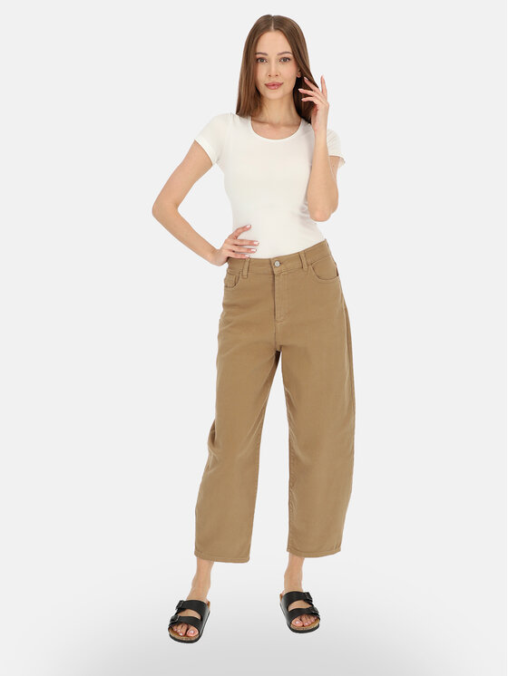 L’AF L’AF Spodnie materiałowe Noemi Brązowy Slouchy Fit