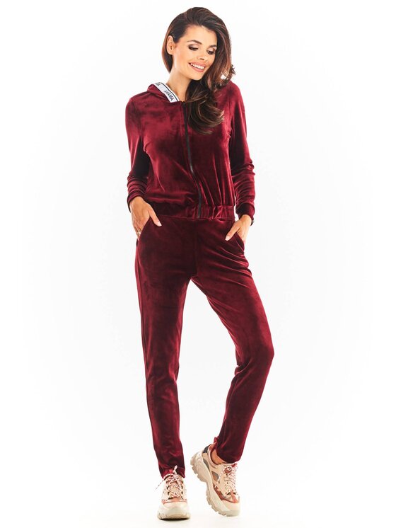 Awama Awama Bluza A373 Bordowy Basic Fit