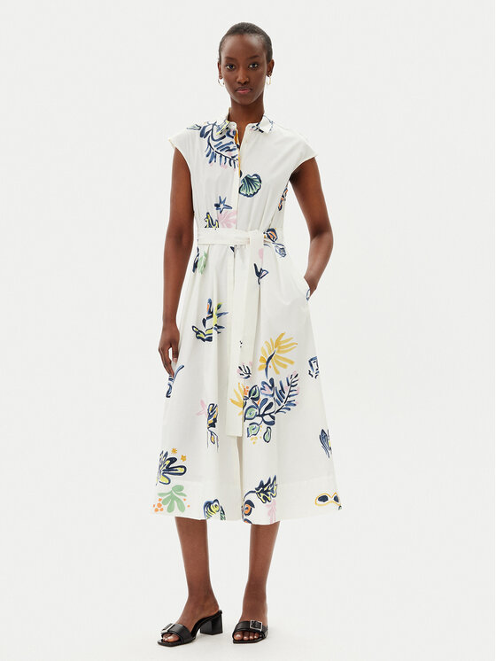 Marella Marella Krekla kleita Pier 2513221372200 Balts Regular Fit