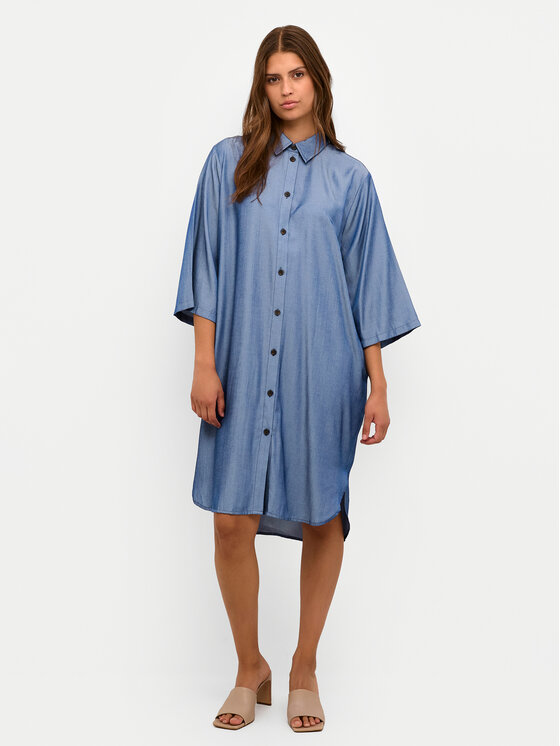 Kaffe Kaffe Sukienka koszulowa Leonora 10508304 Niebieski Loose Fit