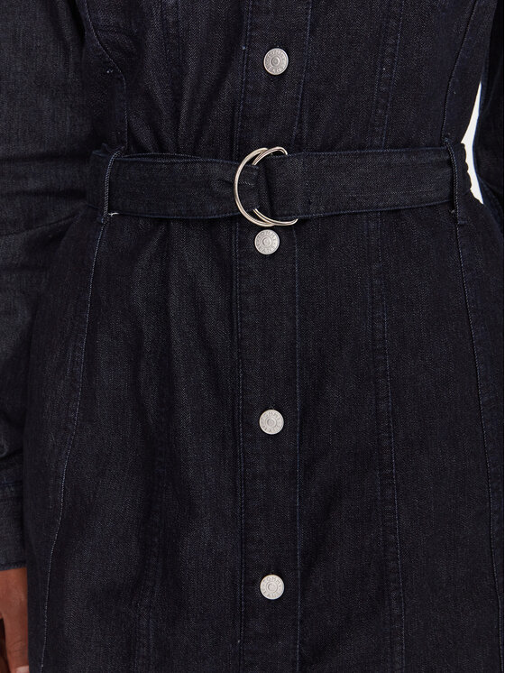 Tommy Jeans Tommy Jeans Jeanskleid DW0DW21649 Dunkelblau Regular Fit