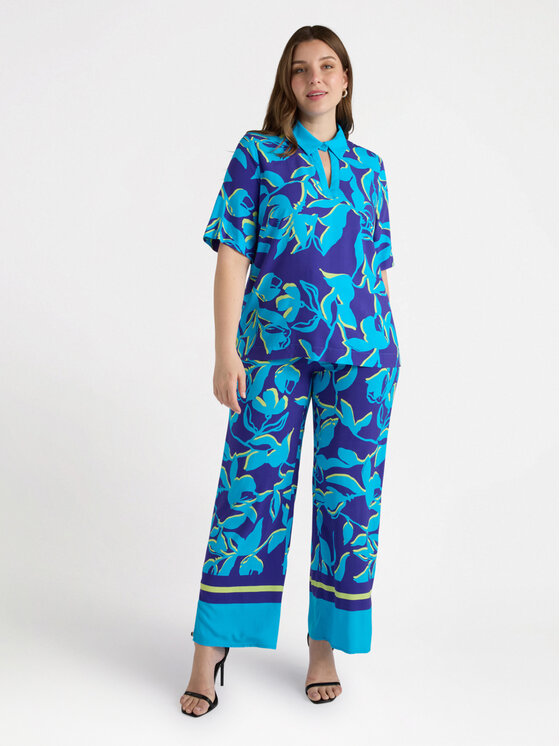 Fiorella Rubino Fiorella Rubino Bluzka 2764T002257N0Z4 Turkusowy Boxy Fit